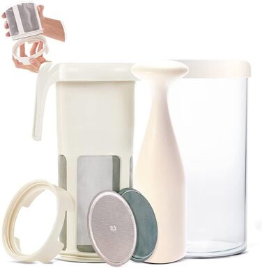 Рослинна молочниця, Машина для соєвого молока, Виробник горіхового молока, Виробник рослинного молока, Виробник мигдального молока, Вівсяне молоко, Багатофункціональні фільтр-ситечка 800 мл Mulsi
