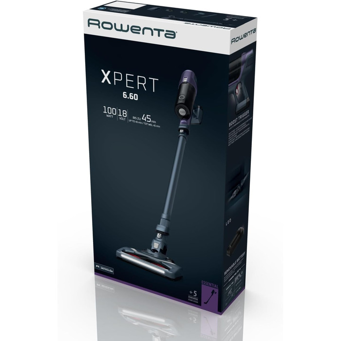 Акумуляторний пилосос Rowenta RH6838 X-Pert 6.60 ESSENTIAL Палка та ручний пилосос в одному 45 хвилин роботи Світлодіодна насадка