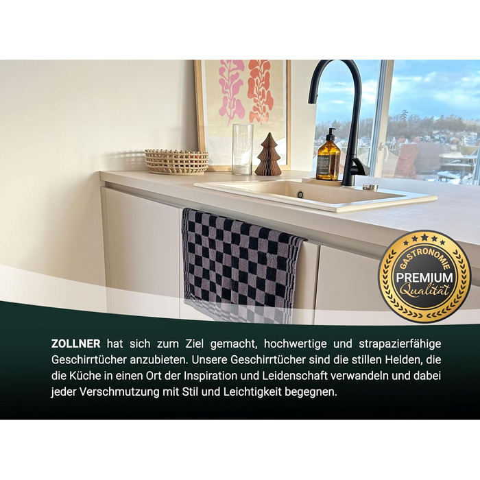 Набір з 4 бавовняних кухонних рушників розміром 50x50 см - добре поглинають вологу та зносостійкі - можна прати при температурі до