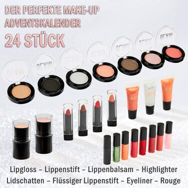 Різдвяний календар KreativeKraft на 2025 рік для жінок, підлітків та дівчат - набір засобів догляду за шкірою, краси та макіяжу - різдвяний календар, ідея подарунка для макіяжу (рожевий)