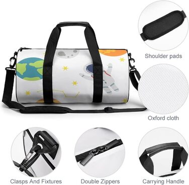 Універсальна дорожня сумка Всесвіт спортивна сумка-мішок для чоловіків та жінок, ідеальна для подорожей, спорту та повсякденного використання. Дизайн з космосом та астронавтами.