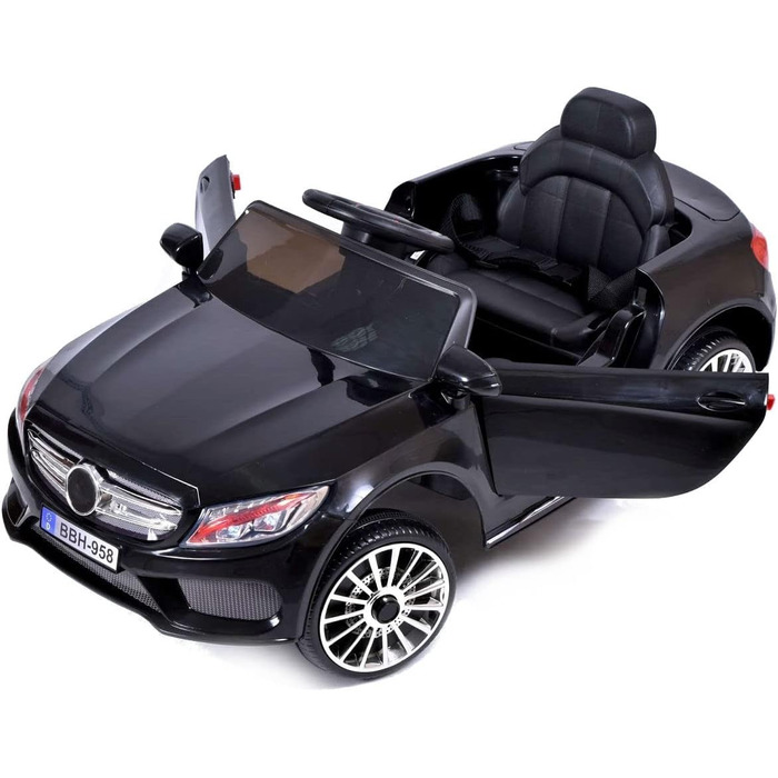 Ігровий будиночок дитячий електромобіль Cabrio GT, для дітей з USB LED, дитячий автомобіль (чорний)