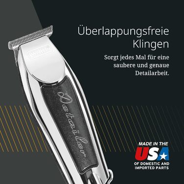 Тример Wahl Detailer - Потужний дротовий тример для обробки країв та деталей, чорний/хромований