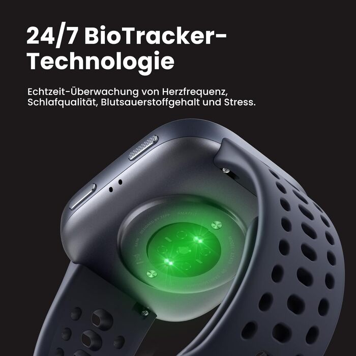 Розумний годинник Amazfit Bip 6 46 мм, 14 днів автономної роботи, 1,97-дюймовий AMOLED-дисплей, GPS та безкоштовні карти, штучний інтелект, функція дзвінків та текстових повідомлень через Bluetooth, здоров&39я, фітнес, трекер сну, понад 140 режимів тренув