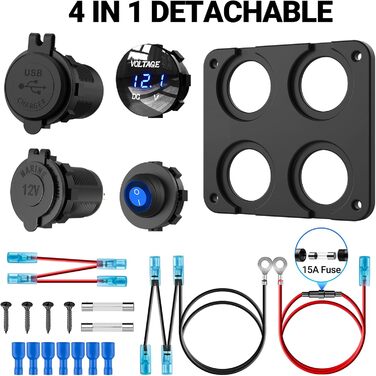 Панель перемикача розетки PD USB Автомобільна розетка для встановлення розетки DC 12 вольт водонепроникний адаптер штепсельної вил