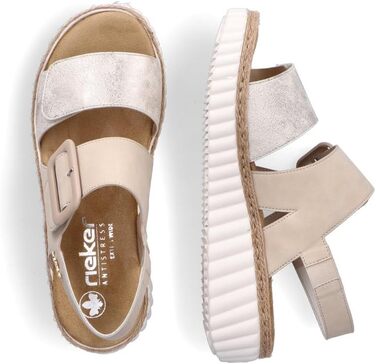 Жіночі сандалі Rieker на танкетці 62950, жіночі сандалі 39 розміру EU, бежевого кольору, 60