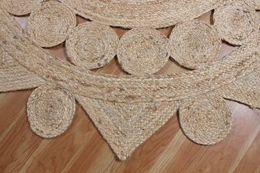 М круглий килим килим кілім, бежевий, плетений джутовий килим, для приміщень і вулиці, плоске плетіння, для спальні, тумбочки, кру