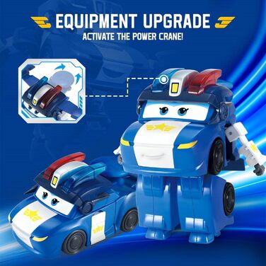 Літак-трансформер Super Wings Supercharged Lucie, фігурка для дітей заввишки приблизно 12,7 см, фігурка літачка та робота для хлопчиків та дівчаток від 3 років, 5 дюймів