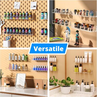 Настінний органайзер для спецій NIUBEE, 3 шт., прозора акрилова підставка для спецій, тримач для зберігання, підвісна підставка для спецій, органайзер для стіни, кухні, комори, дверцят шафи