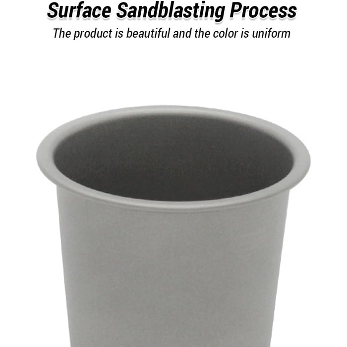 Металева туристична кружка, легка титанова склянка для пива, 220 мл, безшовний дизайн, портативна для подорожей на природі (8 шт.)