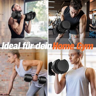 Набір розбірних гантелей DH FitLife (12кг/25кг), 10 рівнів регулювання, 12кг x 2