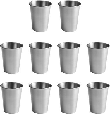Штабельовані чашки з нержавіючої сталі, 350 мл, термостаканчики для кави, пива, чаю, кемпінгу, пікніків та вечірок, 10 шт.