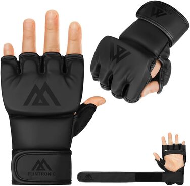 Рукавички Flintronic Fitness MMA, тренувальні рукавички для греплінгу, спарингу MMA з вентильованою долонею, шкіряні рукавички для спарингу для чоловіків та жінок для муай-тай, MMA, бойових мистецтв, кікбоксингу