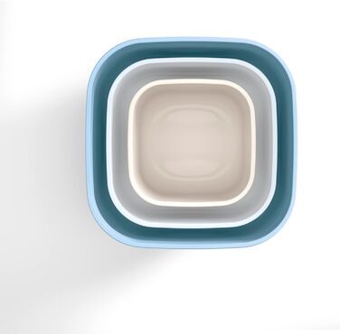 Набір із 3 герметичних контейнерів для холодильника/морозильної камери/мікрохвильової печі, низький профіль, 19,5 x 19,5 x 9,3 см 450/975/1900 куб.см - 17070752 19,5 x 19,5 x 9,3 см Одинарний