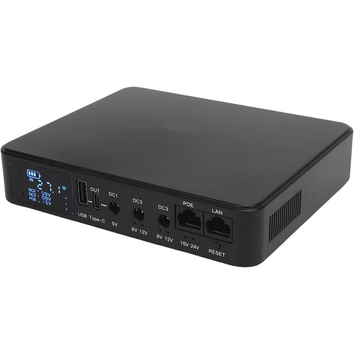 Міні UPS для модему з літієвою батареєю 10400mAh, DC 5V/9V/12V/15V/24V, PoE-виходом для роутерів, камер відеоспостереження та пристроїв контролю доступу (EU-штекер)