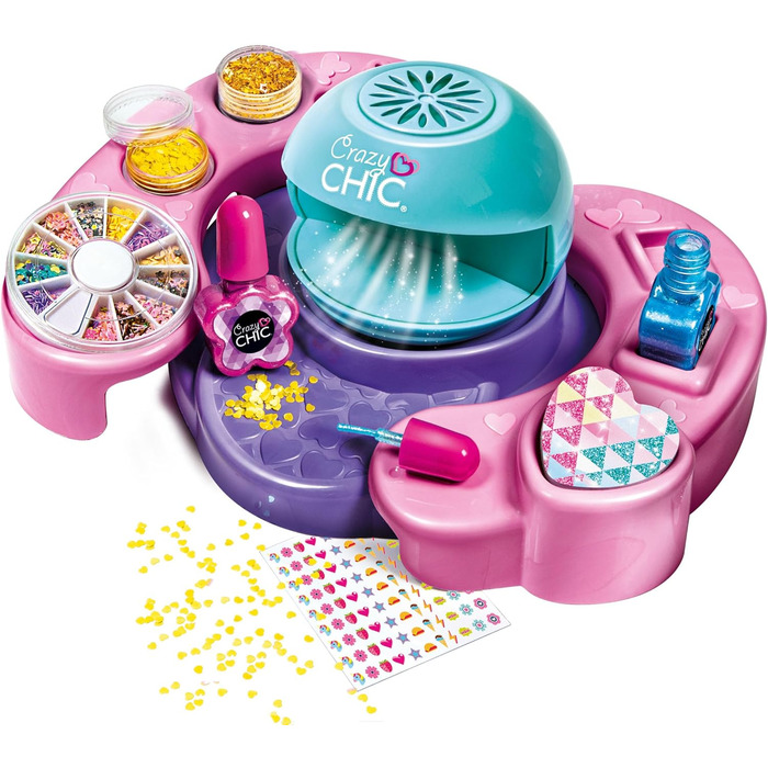 Набір для дизайну нігтів своїми руками для дітей віком від 6 років - Креативна іграшка, що включає лаки для нігтів, наклейки, блискітки та сушарку для нігтів 18599
