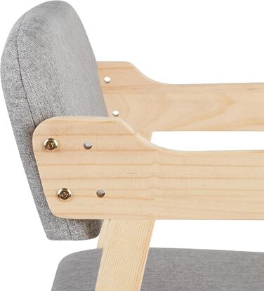 Обідній стілець OHMG зі спинкою та підлокітниками, сучасний кухонний стілець, крісло, дерев&39яний дитячий стільчик, крісло-реклайнер, стілець для вітальні, регульована спинка, базовий дитячий стільчик (1, сірий) 1 сірий