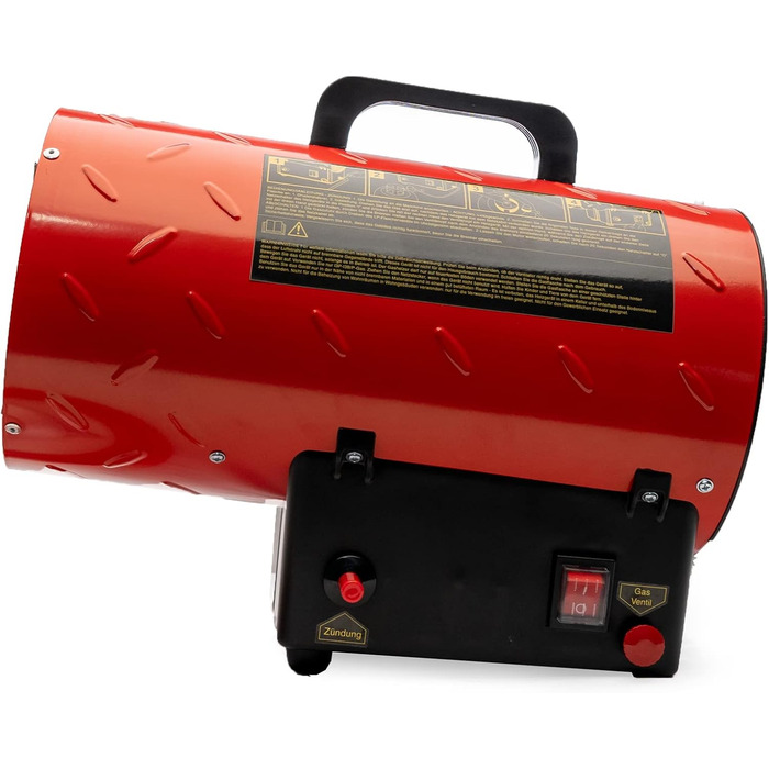 Газовий обігрівач Grafner XXL, 15 кВт, зі з&39єднувальним шлангом, регулятором тиску, турбовентилятором, п&39єзорозпалом, для стандартних газових балонів, генератором гарячого повітря, нагрівальною гарматою, газовим обігрівачем, будівельним обігрівачем, н