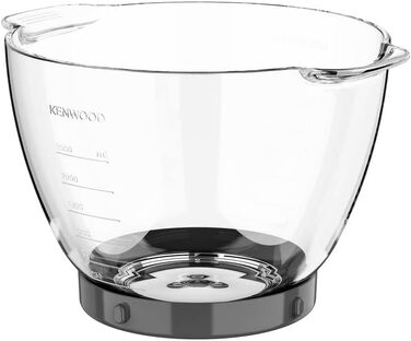 Скляна миска Kenwood KAB30.000CL, аксесуари для кухонного комбайна Titanium Chef Chef Baker і Titanium Chef Baker Patissier XL, чаша для змішування ємністю 4,6 літра, можна мити в посудомийній машині, скло