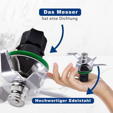 Ніж HAPPOW сумісний з Vorwerk Thermomix TM5 і TM6, заміна ножа на 4 леза, ніж блендера ультрагострий з нержавіючої сталі, в т.ч. 1 щітка для чищення, аксесуари для запасних частин ножа для вашого кухонного комбайна