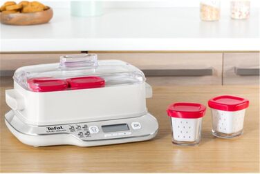 Йогуртниця Tefal YG660132 Multidelices Express, сталь, червоний, білий