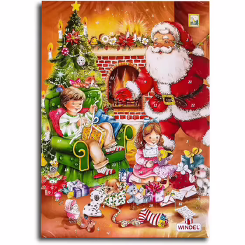 Адвент-календар, 24 фігурки з молочного шоколаду, мотив різдвяних подарунків Windel