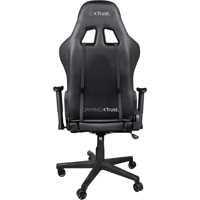 Ігрове крісло Trust Gaming GXT 716 Rizza з RGB-світлодіодним підсвічуванням, 350 кольорами та ефектами, регульованими по висоті підлокітниками, поворотним, ергономічним офісним кріслом, геймерським кріслом - чорного кольору