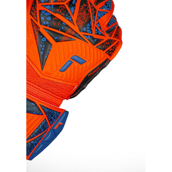 Воротарські рукавички Reusch Attrakt Silver Junior, дитячі та юнацькі футбольні рукавички для хлопчиків та дівчаток, підходять для будь-яких погодних умов та ігрових поверхонь, 7 помаранчево-синьо-чорних