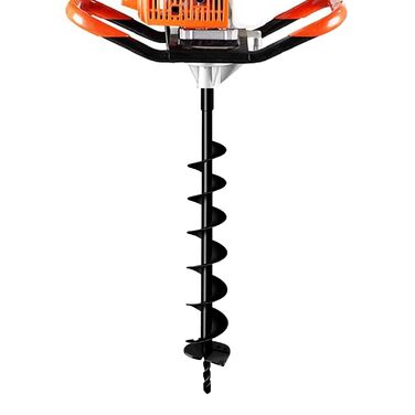 Садовий бурильник для стовпів, 4 фути, ручний, з гострими міцними лопатями, 31,5 дюйми для швидкої посадки цибулин, розсади та встановлення стовпів (діаметр 10 см)