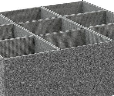 Органайзер для краваток Ejoyous, складна скринька для зберігання білизни, шкарпеток та ременів, дизайн на 9 предметів для організації шафи та шухляд (сірий)