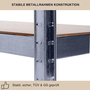 Подвійний надміцний стелаж Grafner XXL з 10 полицями з МДФ, максимальне навантаження 1750 кг, сертифікований TV/GS, закруглені кути, 180x180x40 см, безболтовий стелаж Twin Pack, стелаж для зберігання, стелаж для підвалу