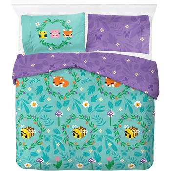 Постільна білизна Jay Franco Minecraft з квітковим візерунком - комплект постільної білизни для двох, включаючи наволочку 50 x 70