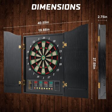 Електронна мішень для дартсу з дверцятами, електронна мішень для дартсу з 12 дротиками та 88 запасними наконечниками, електронна мішень для дартсу з голосовим керуванням та РК-дисплеєм, електрична мішень для спорту