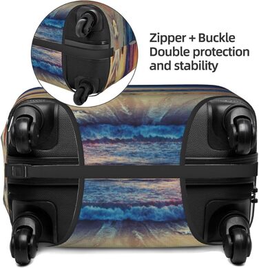 Чохол для валізи з морським принтом BAFAFA, еластичний захист від подряпин та пилу, чорний, розмір 90