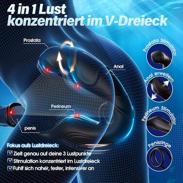 Анал-вібратор Tagnaff для чоловіків, з ротацією та стимуляцією простати