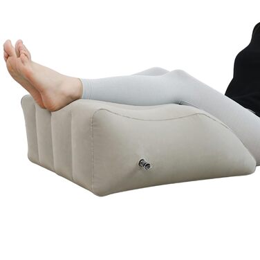 Надувна подушка для підняття ніг, клиноподібна подушка для ніг від набряків, кровообігу, болю в спині, полегшення набряків, післяопераційна підтримка, сірий колір, 25,2&quot x 18,11&quot x 9,45&quot