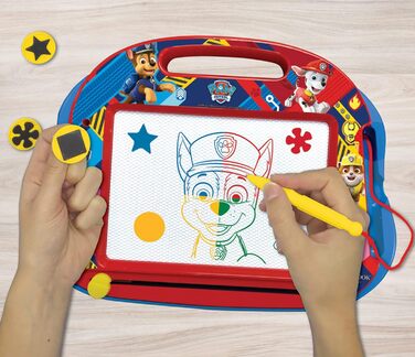 Магнітна дошка для малювання Lexibook Magic Paw Patrol чотирилапий помічник, магнітна дошка для дітей, художня творча іграшка для дівчаток і хлопчиків, ручка і магніти, синій/червоний, CRPA550 Paw Patrol CRPA550