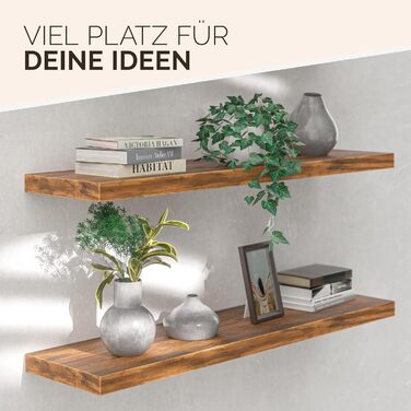 Настінна полиця Casaria, дерево, темний дуб, полиця з кронштейном, вантажопідйомність 15 кг, підвісна полиця, кухня, вітальня, коридор, плаваюча настінна полиця, книжкова полиця, плаваюча полиця, 90 см, 1 темний дуб