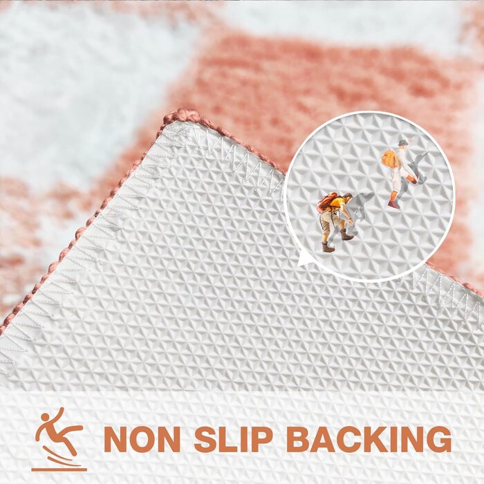 Нековзний килимок для ванної, надзвичайно м&39який килимок для ванної, пухнасті, абсорбуючі килимки для ванної з мікрофібри для ванних кімнат, килимки для ванної кімнати, що праються, милий килимок для ванної для душових піддонів, картатий, троянда 50 x 8