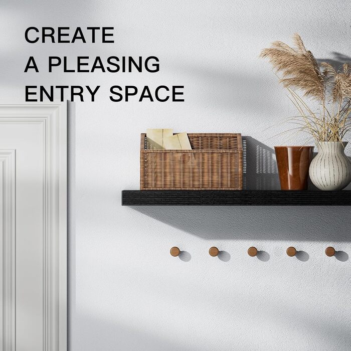 Настінна полиця STOREMIC, чорна, 60 см, комплект із 2 настінних полиць, плаваюча полиця з максимальним навантаженням 20 кг, рівна оброблена поверхня, підходить для робочих місць, офісів та віталень