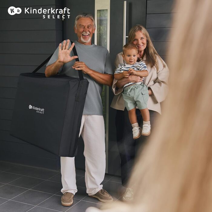 Дорожнє ліжечко Kinderkraft Moon Dream від народження до 3 років, двоярусне дитяче ліжечко, складається однією рукою, матрац та сумка для перенесення в комплекті, легке чищення, бежевий колір