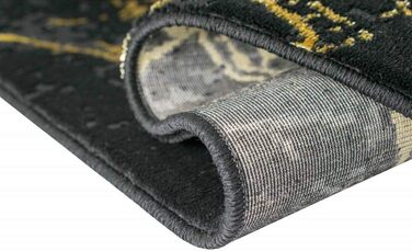 Килим для вітальні сучасний килим для вітальні мармуровий вигляд чорне золото розмір 240 x 340 см