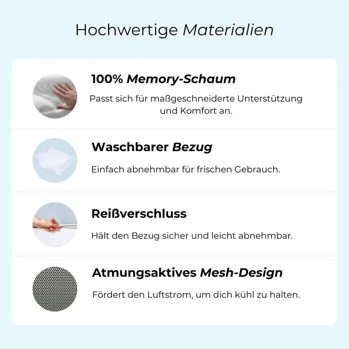 Подушка для шиї DreamSleepz - Ергономічна подушка для зняття болю в шиї та плечах, з піною з ефектом пам&39яті (чорна)
