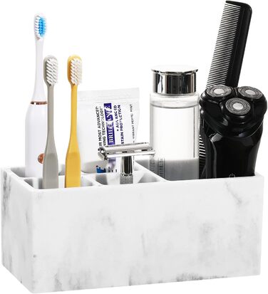 Тримач для зубних щіток із смоли Luxspire, 5 відділень для зубних щіток Ручна робота Тримач для електричної зубної щітки Зубна пас
