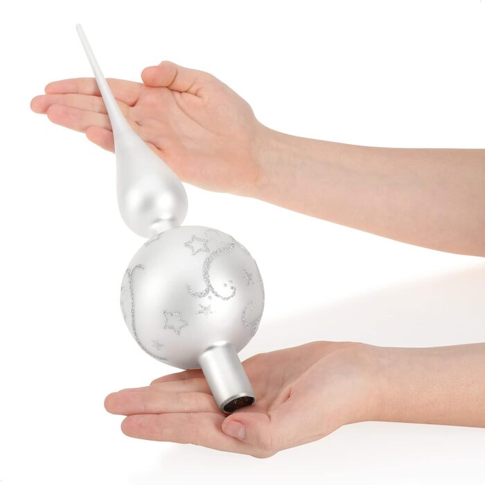 Різдвяна верхівка для ялинки 33 см біла com-four