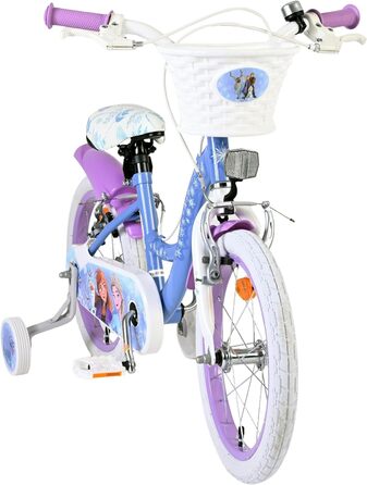 Дитячий велосипед Volare Frozen II, синій, 16 дюймів Вік 4-6 років 2 ручні гальма, додаткові колеса, світловідбивачі Регульована висота Кошик для керма Подарунок для дівчаток