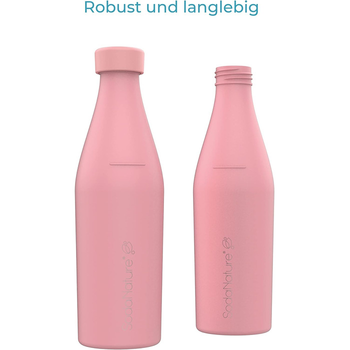 Мл пляшка з нержавіючої сталі для SodaStream Crystal Підходить для шипіння, безпечний для миття в посудомийній машині та герметичний Аксесуари для подорожей в т.ч. елегантна подарункова упаковка (рожева), 700