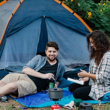 Набір посуду для кемпінгу/вуличного приготування їжі aiGear Портативний алюмінієвий кемпінговий горщик з сумкою для зберігання для кемпінгу, походів, пікніків на свіжому повітрі, помаранчевий - 3 шт.