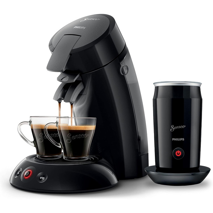 Оригінальна кавоварка Philips Appliances Senseo з піноутворювачем молока - технологія Coffee Boost і Crema Plus, 0,7 літра, чорна, (HD6553/65)