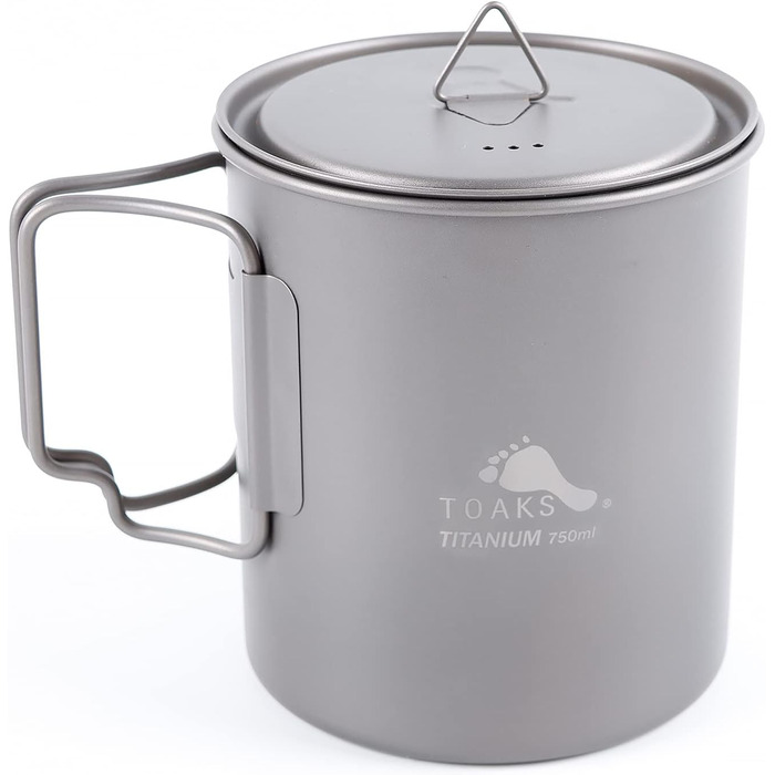 Титановий посуд для кемпінгу TOAKS (375 мл, 450 мл, 550 мл, 650 мл, 700 мл, 750 мл, 900 мл), титановий посуд для пікніка, походів та відпочинку на природі 750 мл POT-750